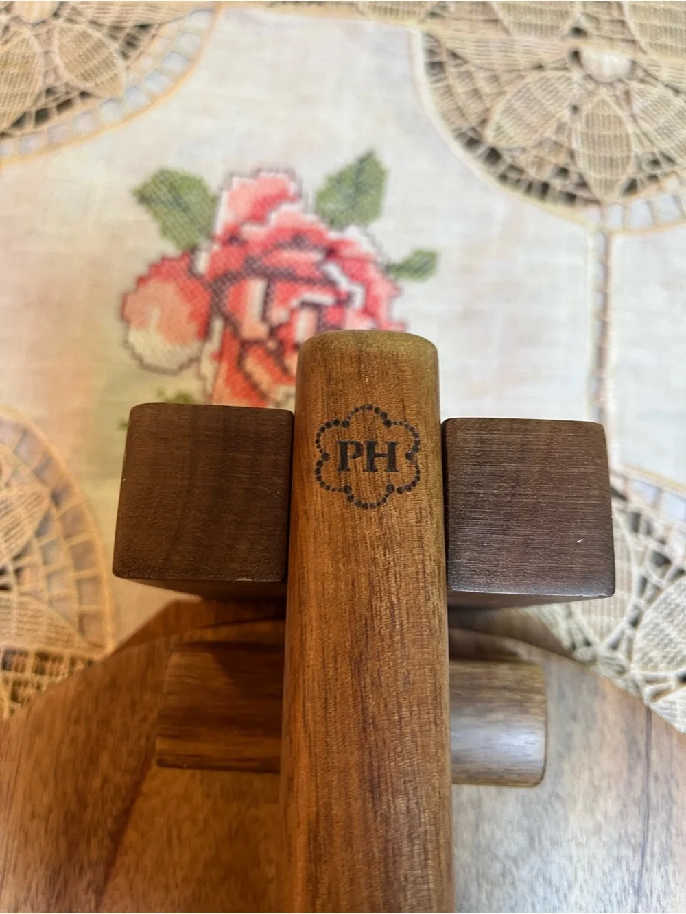 Princess House Wooden Tortilla / Flatbread Press - Natural Brown